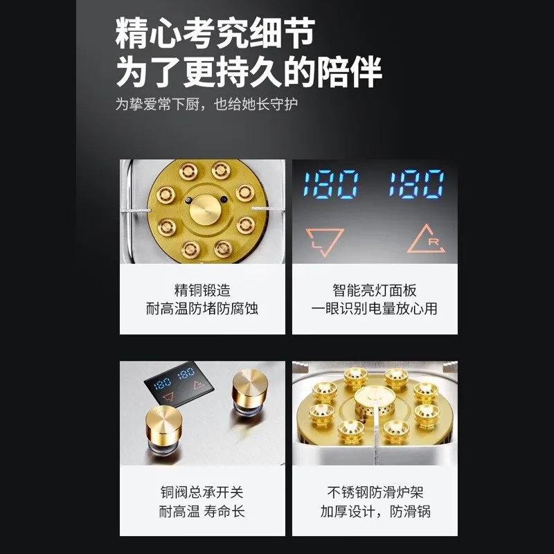 Highend cooktop gas stove Natural Liquefied Gas cooker Stainless steel gas stove 2 burner Home appliancess Energy saving cooktop
