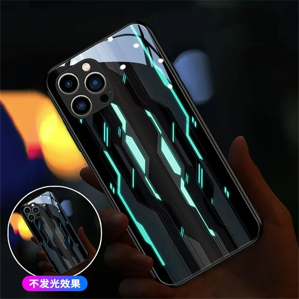 

2024 Luxury Shockproof Luminous LED Light Up Phone Case Cover For iPhone 15 14 13 12 11 Pro Max Plus Mini X XS XR SE2020 6 7 8