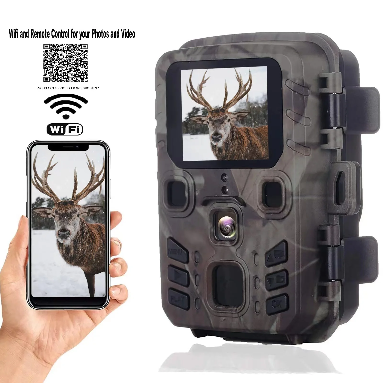 WIFI301WifiHuntingCameraAPPWirelessBluetoothControl24MP1296P