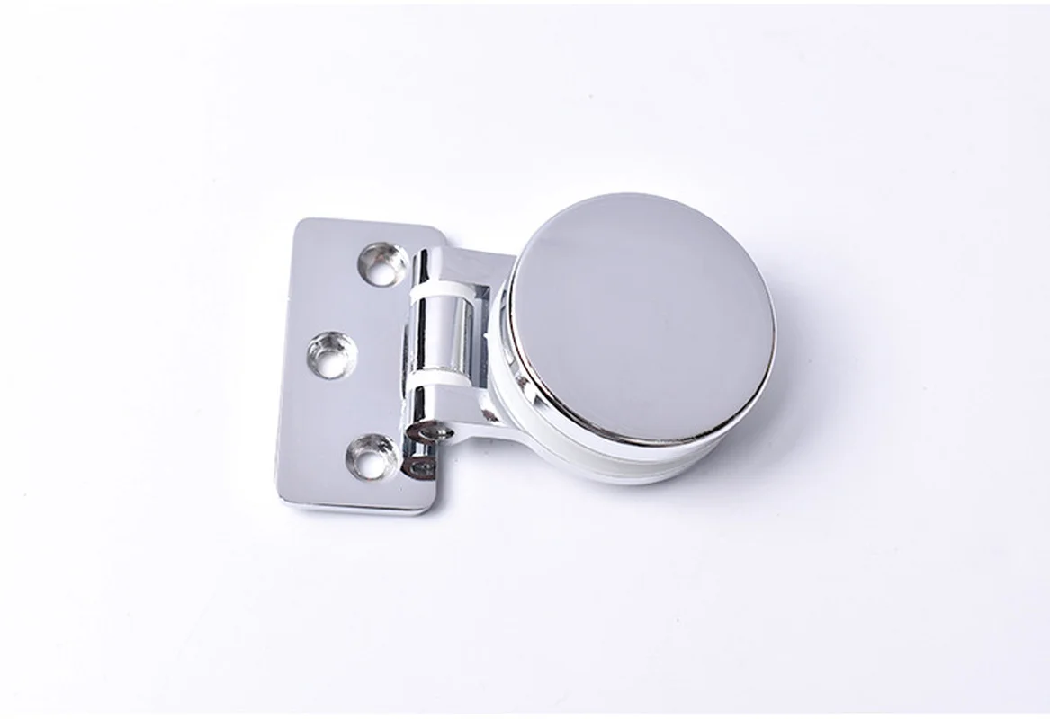 1Pc90 180 Degrees Zinc Shower Box Screen Frameless Glass Hinge Mortise decorative cover round chrome