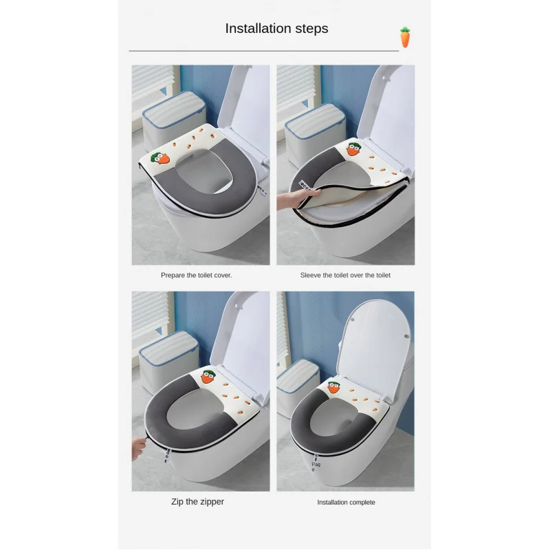 New Thick soft Toilet Mat Autumn Winter Universal case for Toilet Cushion WC Cape Warm Home Bathroom Potty Accessories pad Cover 5