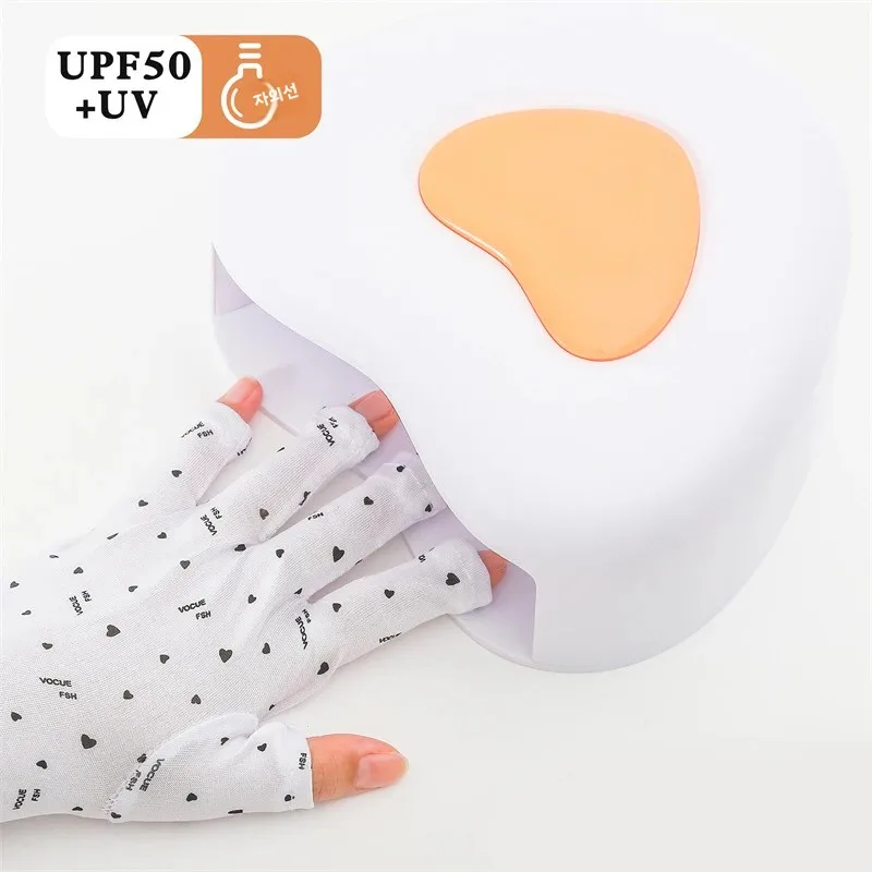 매니큐어 LED 램프 건조기 방사선 손 보호 네일 아트 도구에 대 한 1 쌍 핑거리스 안티 UV 네일 보호 장갑