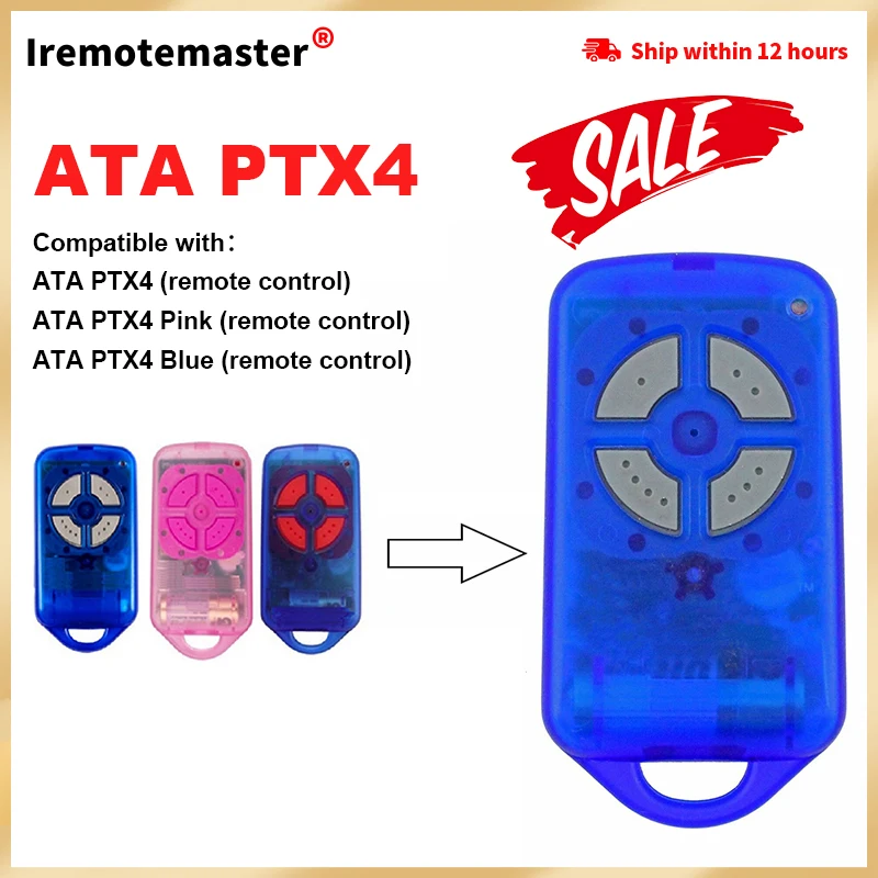 For ATA PTX4 Remote Control 433.92MHz Rolling Code ATA Securacode PTX4 Garage Door Remote Control Handheld Transmitter