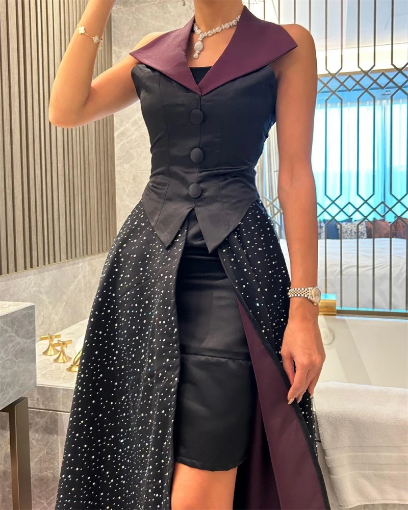 أزياء مخصصة معقدة على شكل حرف V ترتر إمبراطوري طول...