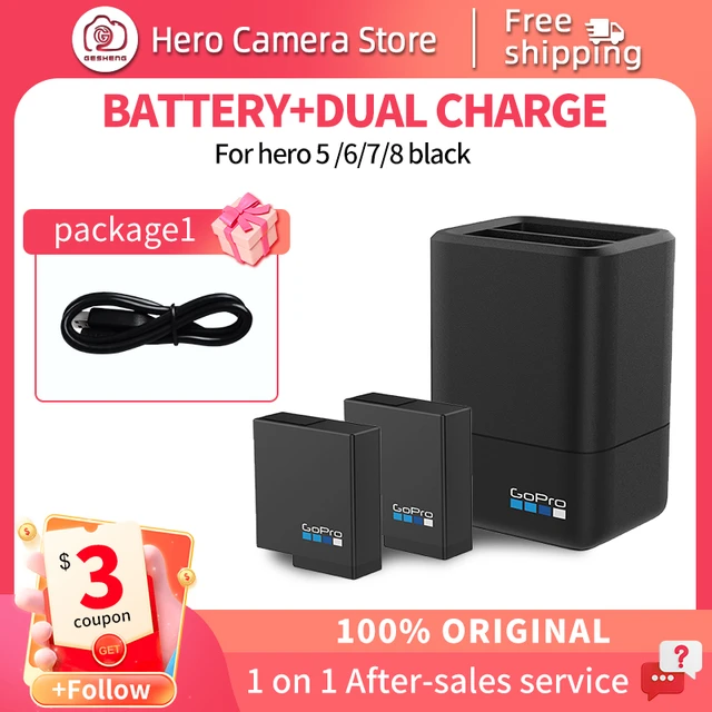 Battery Charger Gopro Hero 9 Black  Dual Battery Charger Gopro Hero 7 - 5  Black 6 7 - Aliexpress