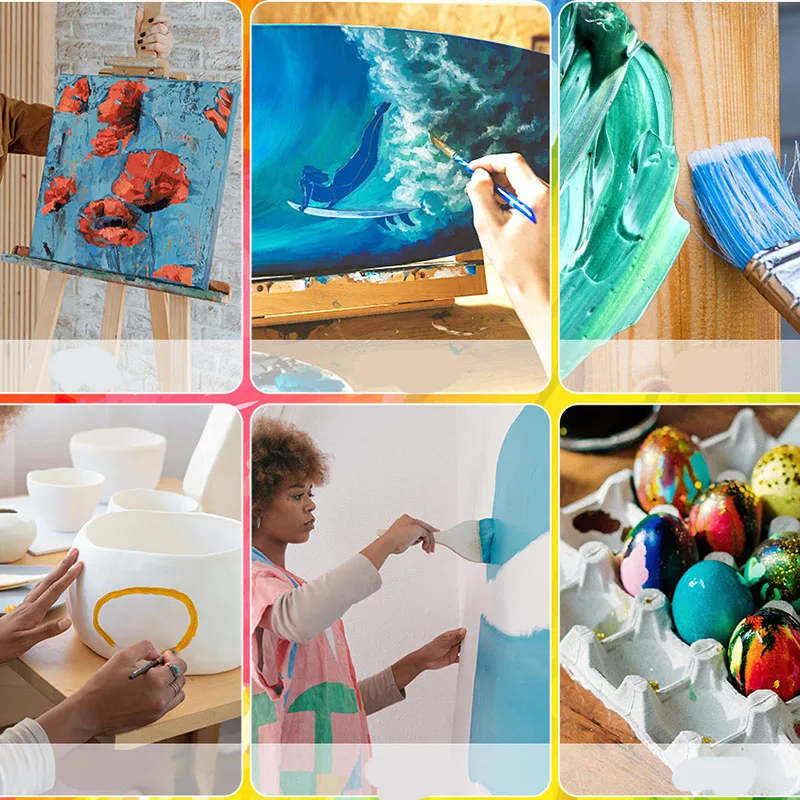 24색 패브릭 페인트 세트, 의류 DIY용 병입 아크릴 페인트, 가죽 공예용 풍부한 색소, 초보자를 위한 미술 용품