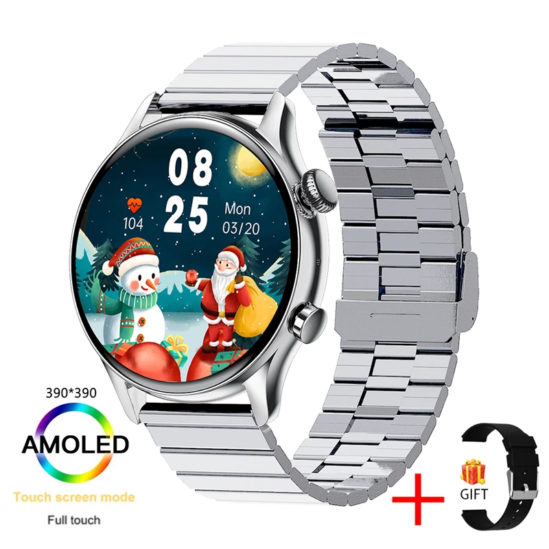 2022 NFC Bluetooth Call Smartwatch Men AMOLED 390*390 HD Screen Always display the time Voice Assistant Smart Watch For Xiaomi 