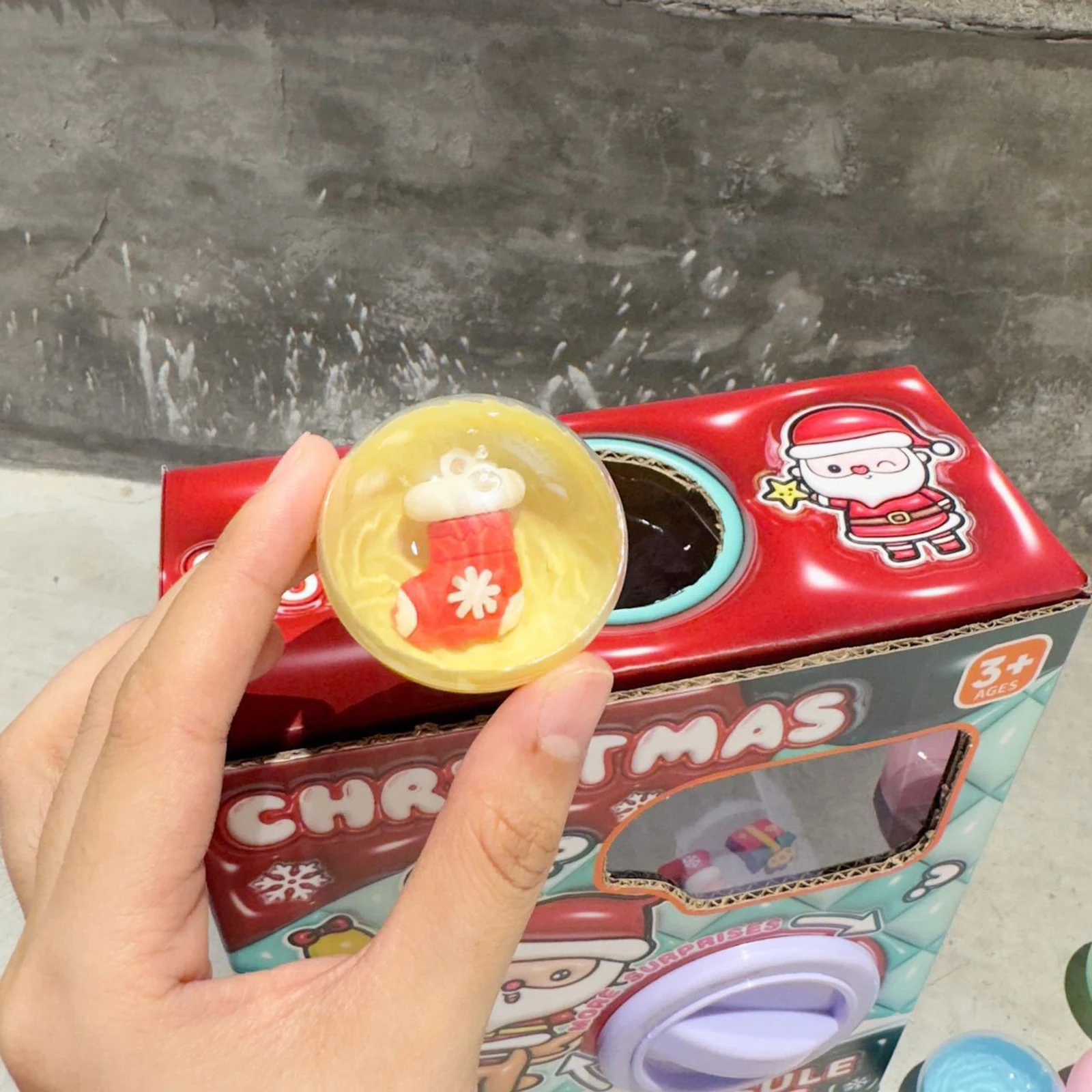 Christmas Egg Kids Toys Gashapon Machines with 6pcs Random Capsule Toys Egg Twisting Machine Cardboard Box Surprise Blind Box 4