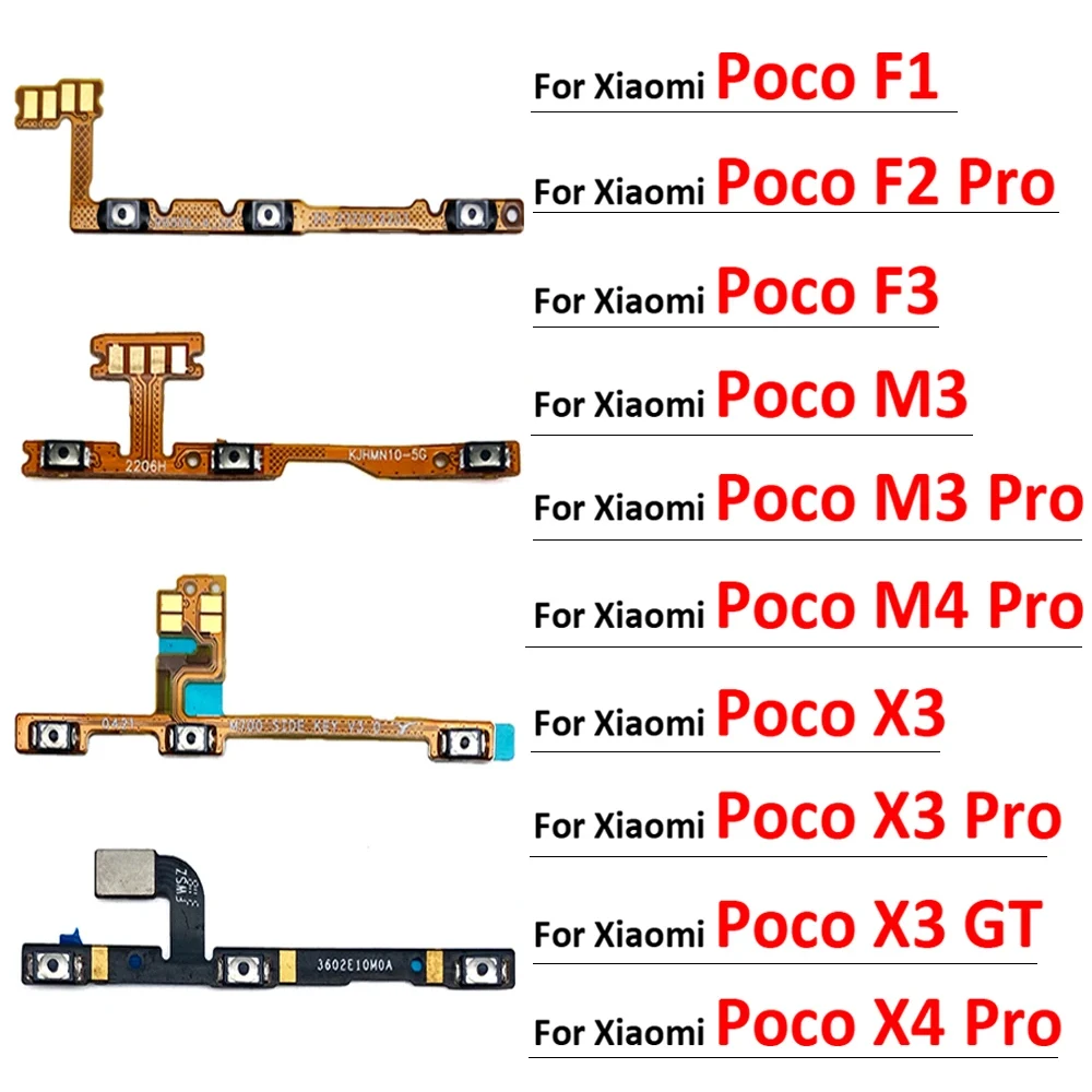 

Original Power On Off Button sound volume Flex Cable For Xiaomi Mi Poco F1 F2 F3 M3 M4 X3 GT X4 X3 Pro NFC 4G 5G Repairing Parts