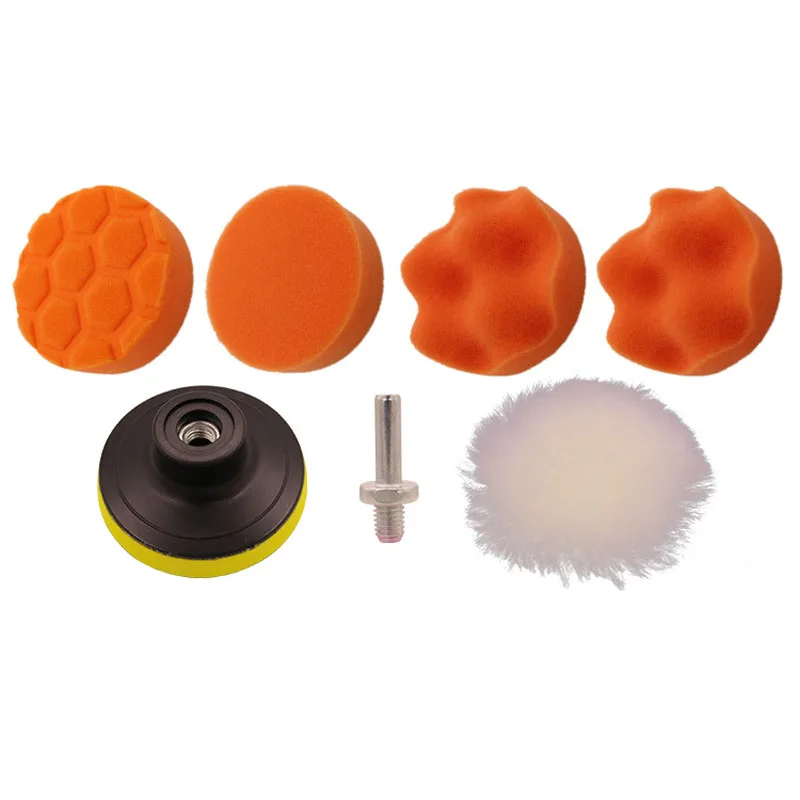 

7pcs Car Polishing Sponge Pads Kit Foam Pad Buffer Kit Polishing Machine Wax Pads for Auto Motorcycle Motor Removes Scratches