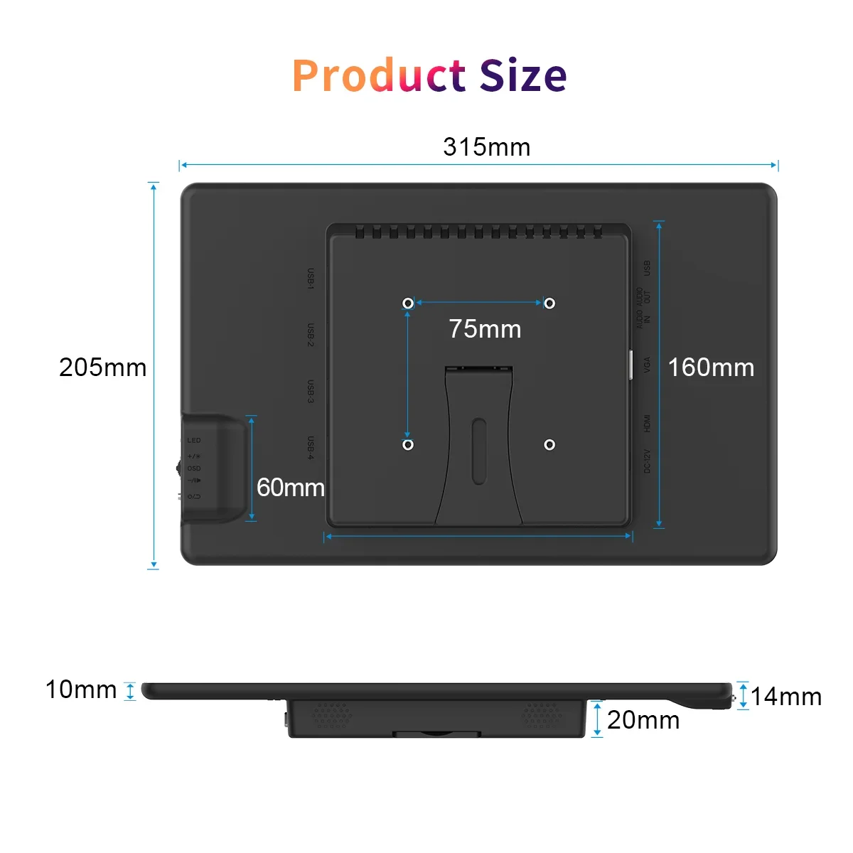 13.3 ġ ġ ũ , FHD 1920x1080, ޴ Ʈ  Ŀ , HDMI VGA USB AV CŸ ȣȯ