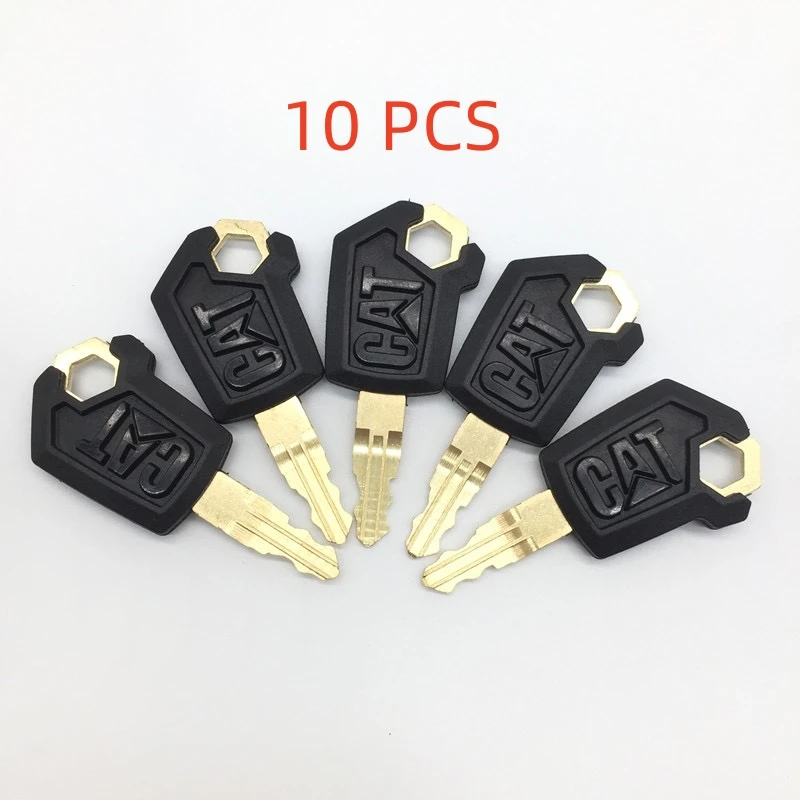 10Pcs Copper Key Heavy Equipment Ignition Loader Dozer Key For Caterpillar 305.5 307 312 320D 329 336 345