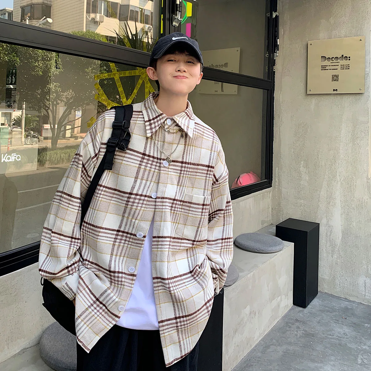 LAPPSTER Y2k Flannel Harajuku Oversized Plaid Shirt 2023 Vintage
