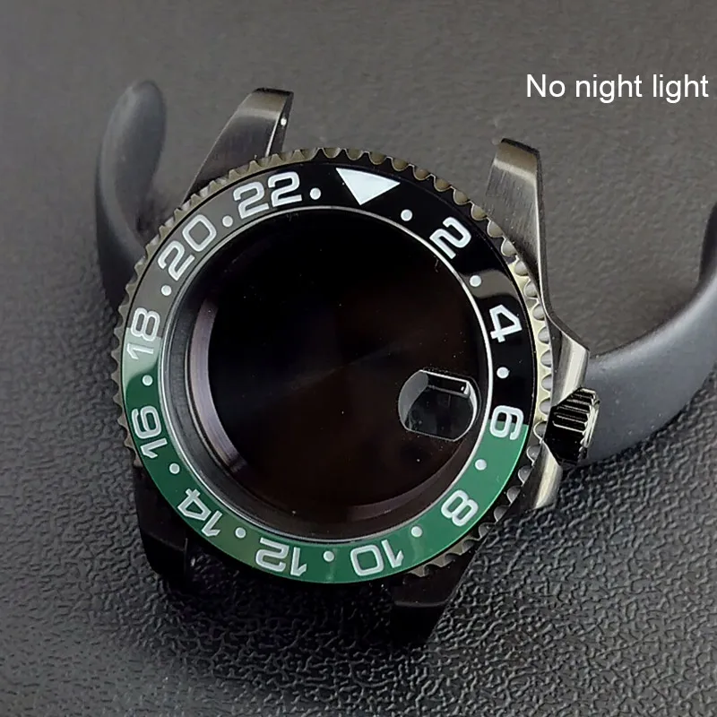40MM Sapphire Glass GMT Bidirectional Rotation Watch Case with Accessories