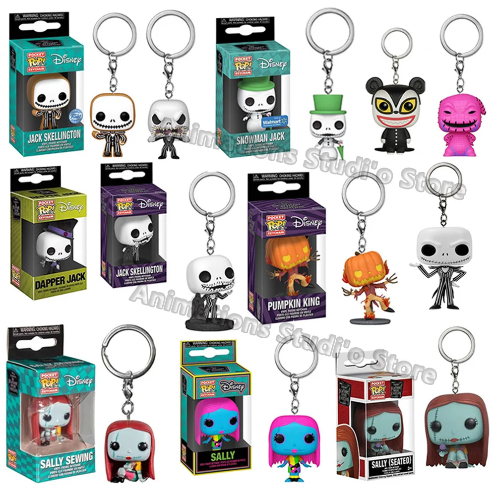 thumbnail image 2 of Funko Pop Disney Pesadilla antes de Navidad Jack Skellington Pumpkin Sally Oogie Figura de acción Juguetes Pop Pocket Llavero Muñeca, 2 of 5