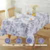 Blue White Floral Printed Rectangle Tablecloths Home Party Decor Reusable Waterproof Table Cloth for Holiday Wedding Table Decor 4