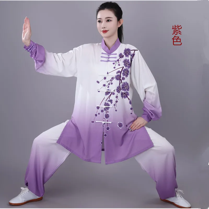 Chinese Tang Suit Tai Chi Suit Women Autumn Embroidery Performance Morning Exercise Clothing Martial Arts Taijiquan Practice