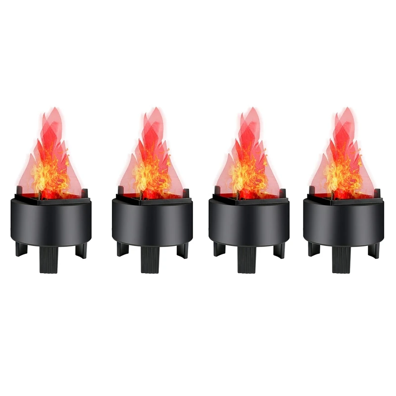 

4X LED Fire Flame Effect Light Artificial Electric Flicker Campfire Lamp Party Decor Supplies For Bar Home, US Plug