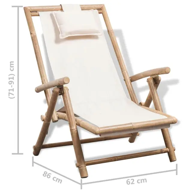 Luxury Bamboo Outdoor Deck Chair - Comfortable Folding Lounge Chair for Patio & Garden - Image 6