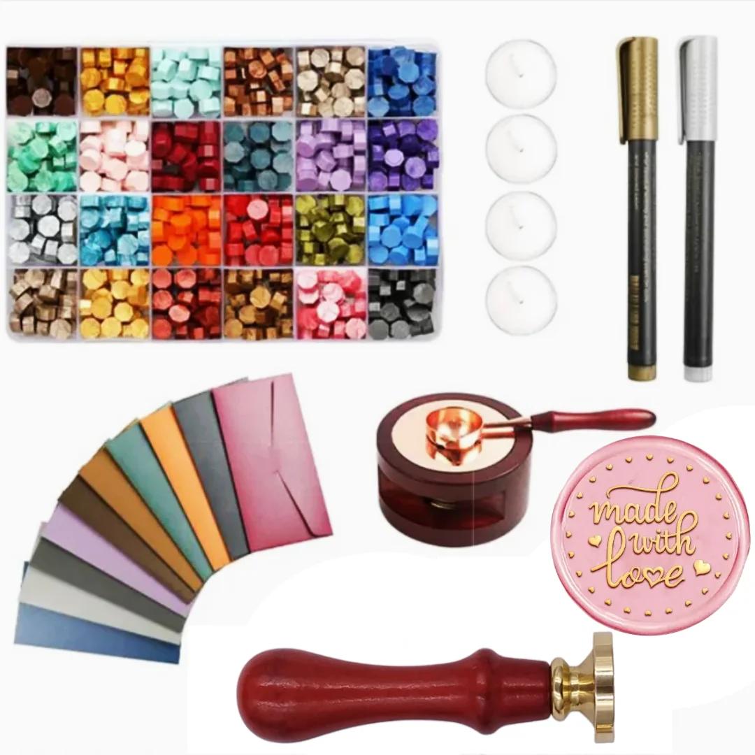 

Wax Stamp Vintage Brass Head with Wooden Handle for Wedding Invitation Party Envelope Personalized Signature Set Wholesale