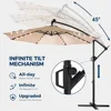 10ft Solar Lights Offset Cantilever Patio Umbrella - with Light and Base, LED Lighted Offset Hanging Patio Outdoor Market 6