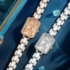LIGE New Women's Watches Gold Rectangular Dial Quartz Watch Diamond Calendar Waterproof Elegant Original Brand Lady Wristwatch 6