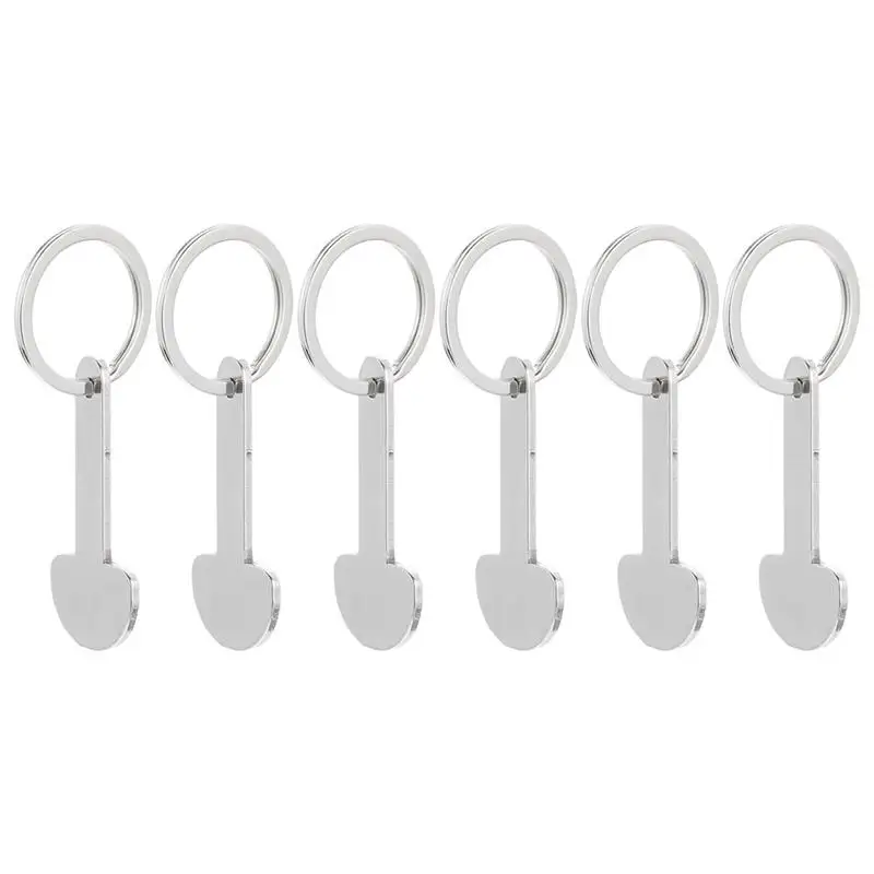 

6pcs Portable Key Shopping Cart Trolley Tokens Metal Small Tokens Keychain Shopping Cart Token Pendant Trolley Tokens Solver