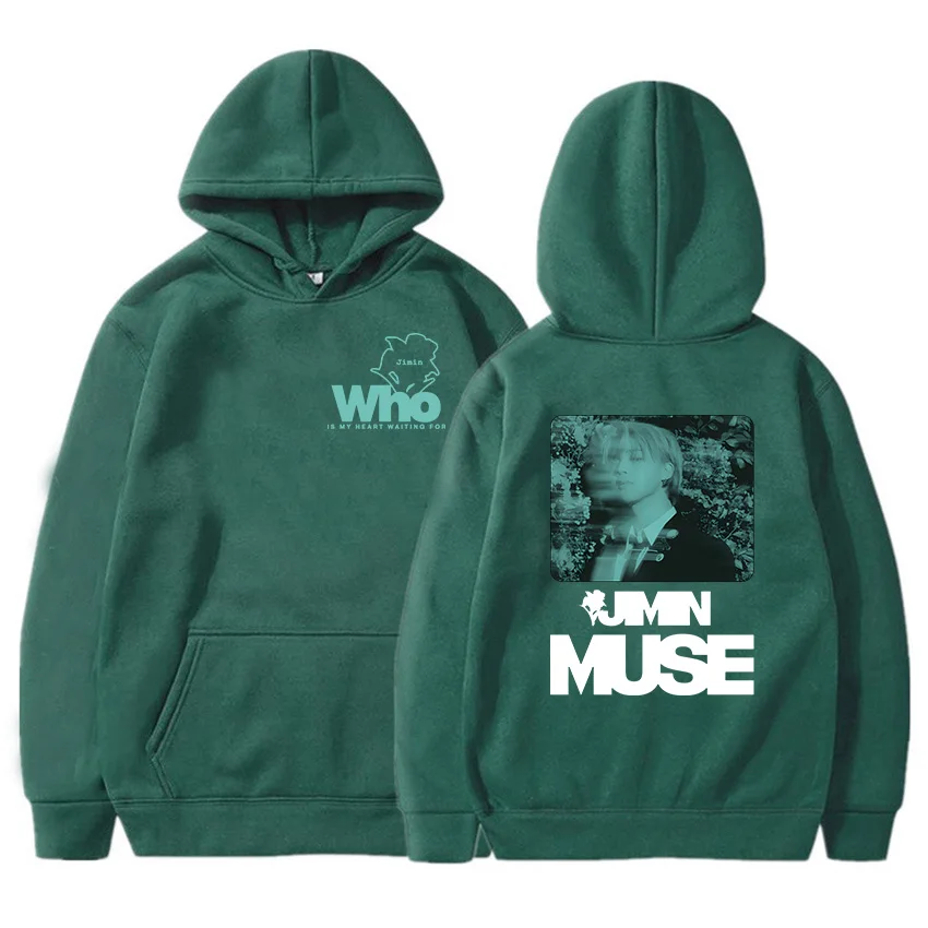thumbnail image 1 of Sudadera con capucha de Jimin Muse Who Is My Heart Waiting, sudaderas con gráficos de miembros de bandas coreanas, suéteres de manga larga de invierno, ropa de calle, 1 of 5