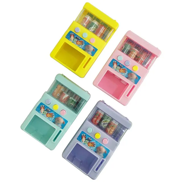 NEW Mini Vending Machine Children Coin-Operated Beverage Machine Self-Service Insert Coins Candy Selling Machine Funny Toys 4