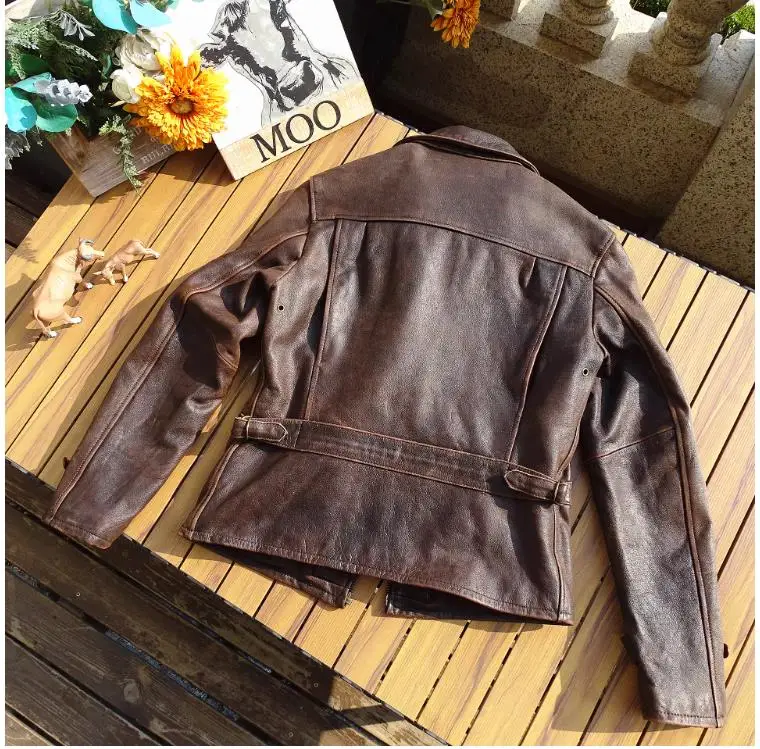 CC Shop Best.100% 천연 매트 소가죽 재킷, 남성용 빈티지 다크 브라운 캐주얼 가죽 코트, 플러스 사이즈 슬림핏 소프트 가죽 의류