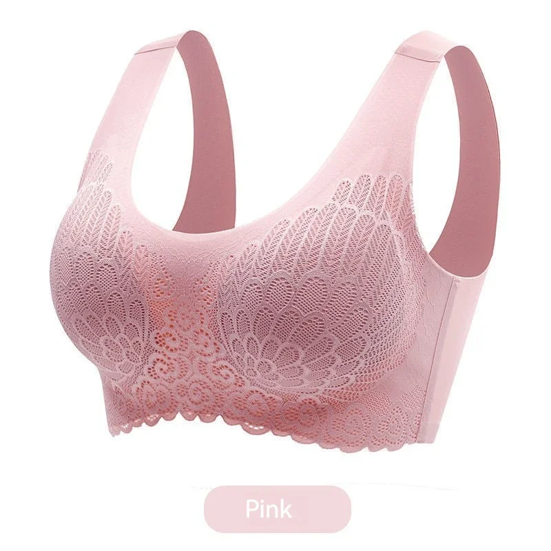 Thai Latex Lingerie Women's Seamless And Steel Ring Gathered Sports Tank Top Style Anti Sagging And Breast Folding Sleep Bra sports bra seamless bra