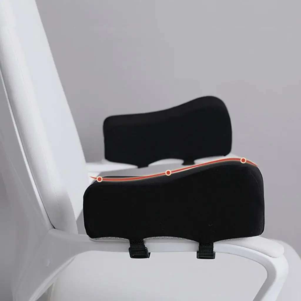 Almohadilla de espuma viscoelástica para Reposabrazos de silla de oficina, cojín de codo suave, soporte para antebrazo, 2 piezas