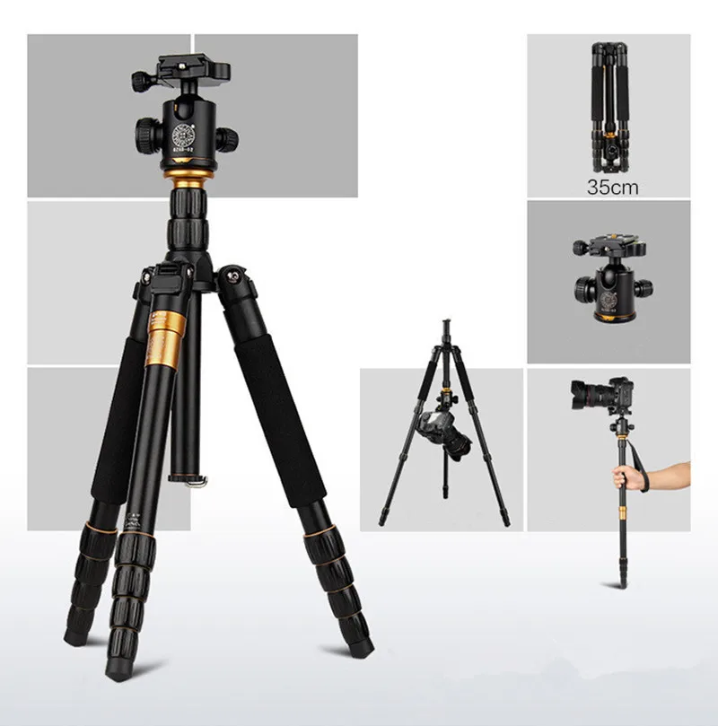 

Q666 Pro QZSD-02 Professional Photographic Portable Tripod & Monopod Set For Nikon Canon Pentax Sony OlympusDigital Camera