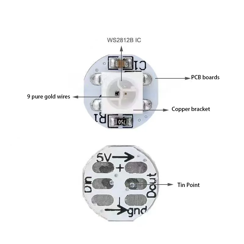 WS2812B 100PCS 5050SMD Individually Addressable Smart RGB LED Pixel modules 5V DC rgb LEDs Lampon Black LED Chip Heat Sink