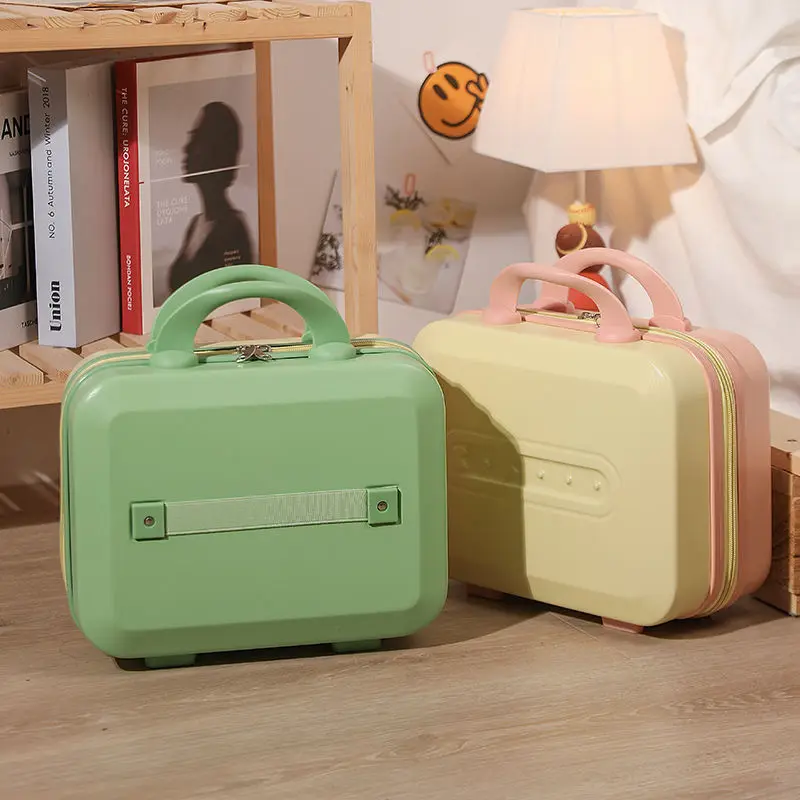 Small Handheld Luggage Box Women's 14 Inch Makeup Box Travel Organizer Case Mini Suitcase Can Hang Large Festival Gift