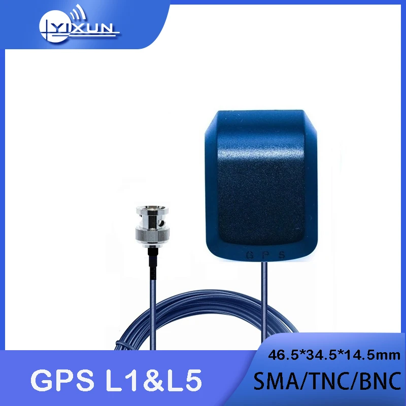 GNSS High-precision Navigation Positioning GPS L1&L5 Dual-frequency Antenna 28dBi High Gain RG174 3m Cable SMA TNC BNC Connetor chcnav x11 real scene 3d vision stakeout inertial navigation rtk gps gnss navigation coordinate positioning mobile base station