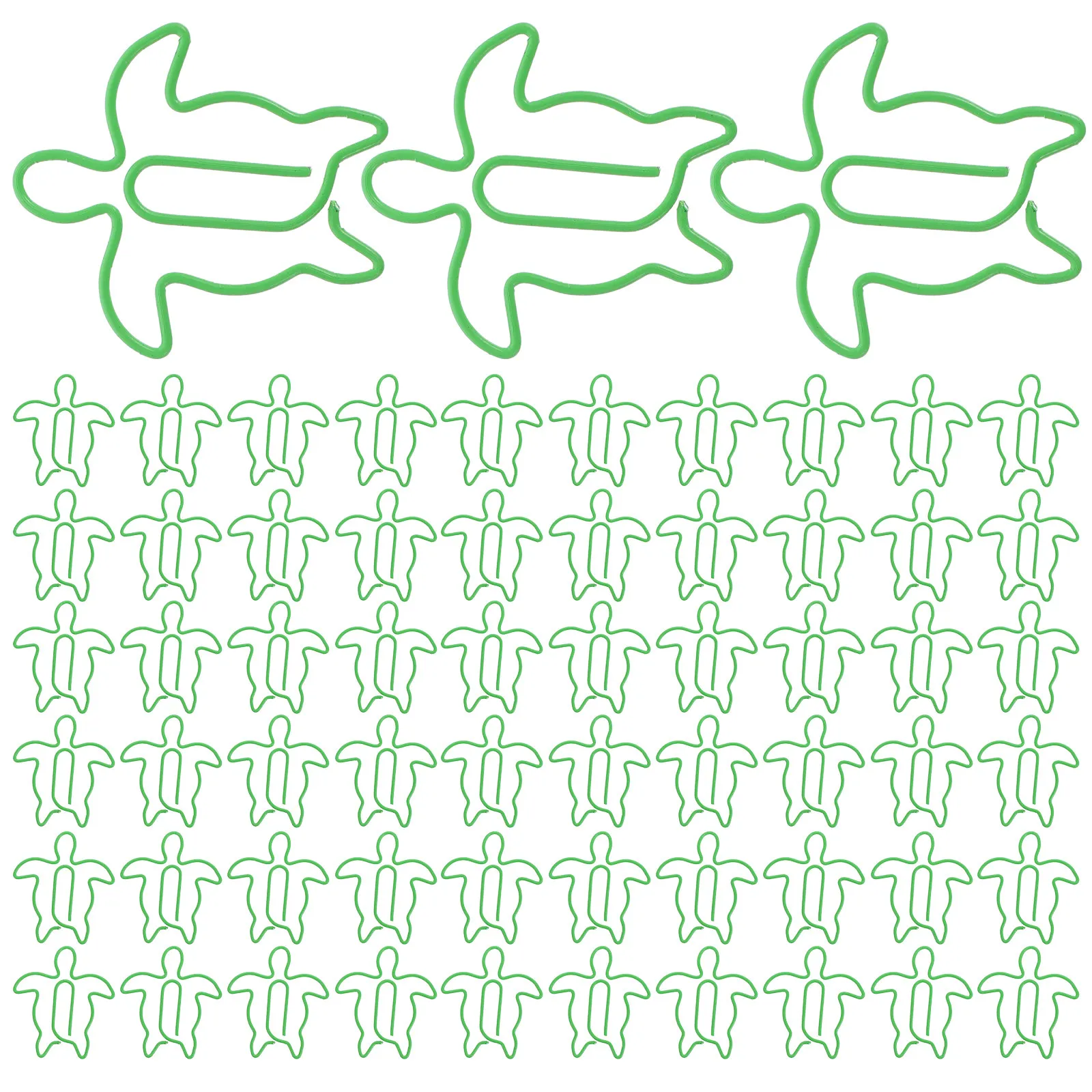 100Pcs 귀여운 바다 거북 종이 클립 참신한 금속 클립 파일 정리를위한 강력한 미니 클램프 사무실 교실 용품