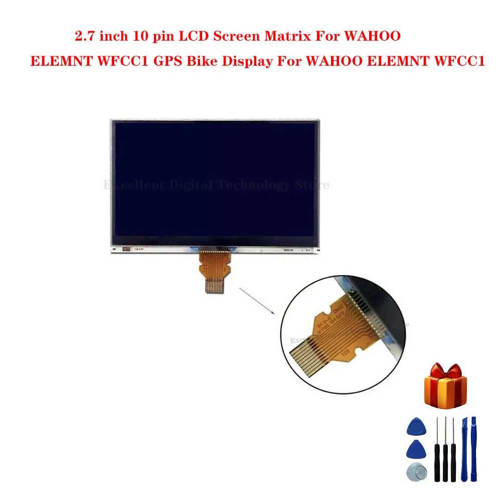 2.7 inch 10 pin LCD Screen Matrix For WAHOO ELEMNT WFCC1 gps Bike