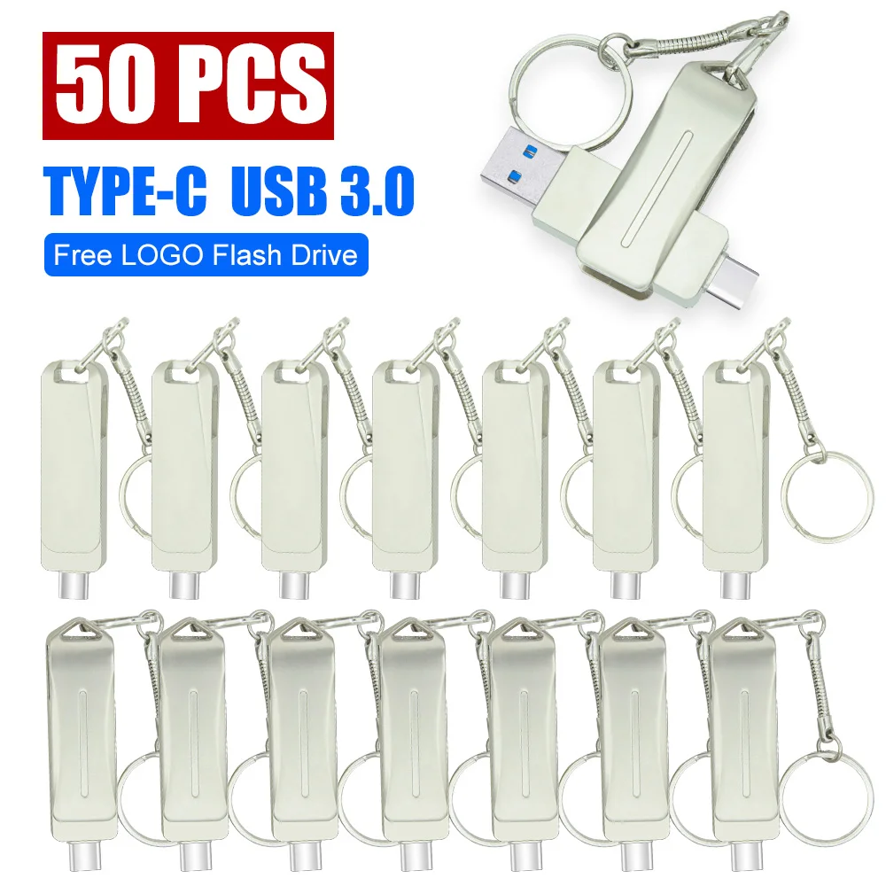 

Флэш-накопитель Lightning 2 в 1, USB 3,0, 64/128/256 ГБ, 50 шт.