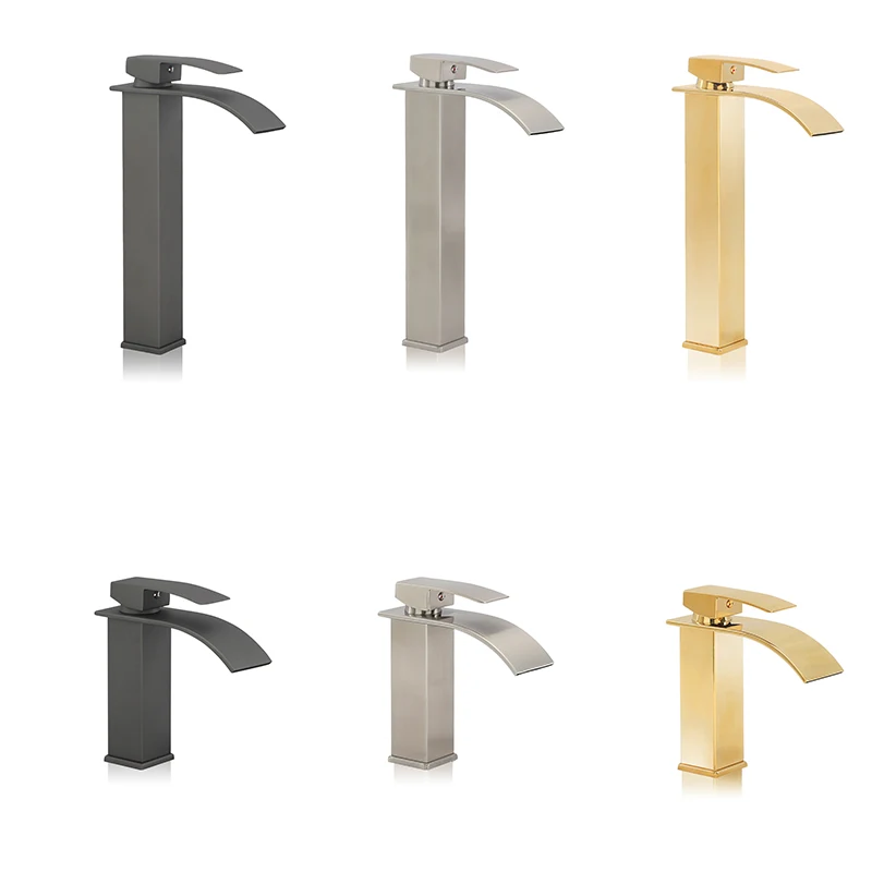 Bathroom Basin Faucet Waterfall Basin Sink Faucet Brass Bath Faucet Hot&Cold Water Mixer Vanity Tap Deck Mounted Washbasin basin faucet bathroom faucet