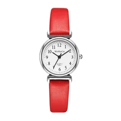 Elegant Retro-Style Women's Casual Digital Watch with Small Dial (Red)