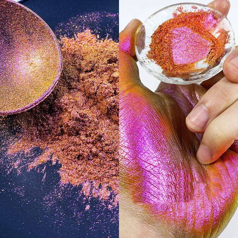 1Jar AURORA Chrome Chameleon Eyeshadow/Nail Art Flakes Peacock Galaxy Flakes Nail Art Mirror Glitter Powder Pigment