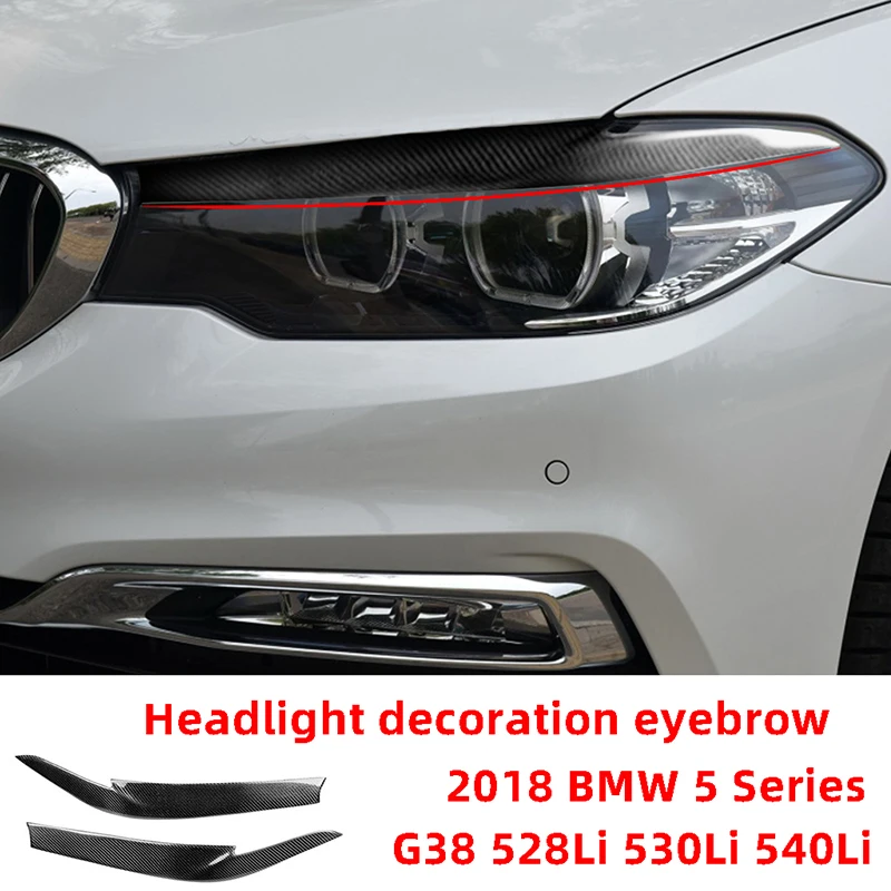 

Carbon Fiber Headlight Decoration Eyebrow Car Stickers For BMW 2018 Series 5 528Li 530Li 540Li G30 G38 Exterior Accessories
