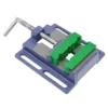 4 Inch Mini Precision Drill Press Vise Clamping Holding Throat Open Workbench Vice Black/Blue With 2 Pieces Magnetic Vise Pads 4