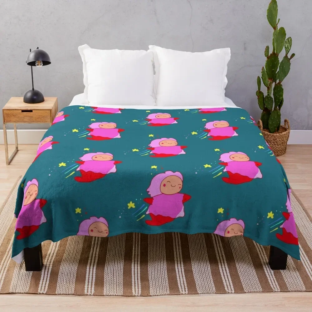 

Anime Fish Girl Throw Blanket for winter bed plaid Thins Blankets