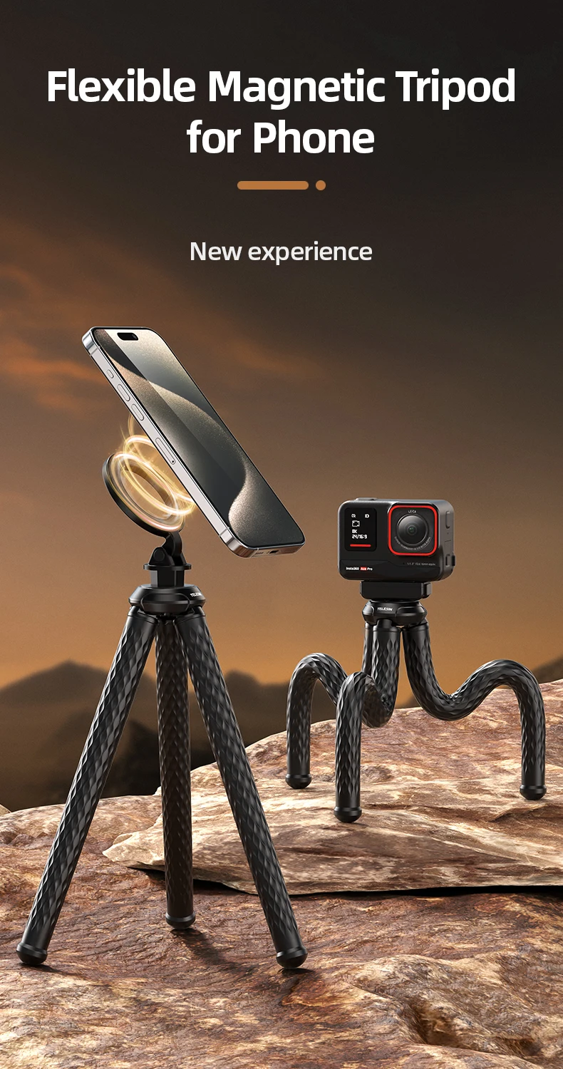 Magnetic Quick Release Tripod Octopus Phone Holder Mini Tripod for iPhone 15 14