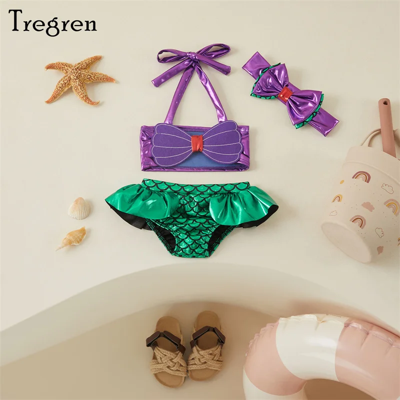 Meerjungfrauen Flosse Mädchen Set Mit Bikini - Kinder Badeanzug Mit Schwimmflossen Für Sommer & Strand