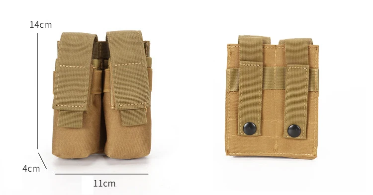 9 mm Magazintasche, Einzel- und Doppelmagazintasche, Outdoor-Molle-Magazintasche mit offenem Oberteil für Glock M1911 92F Taschenlampentasche – Detail 4