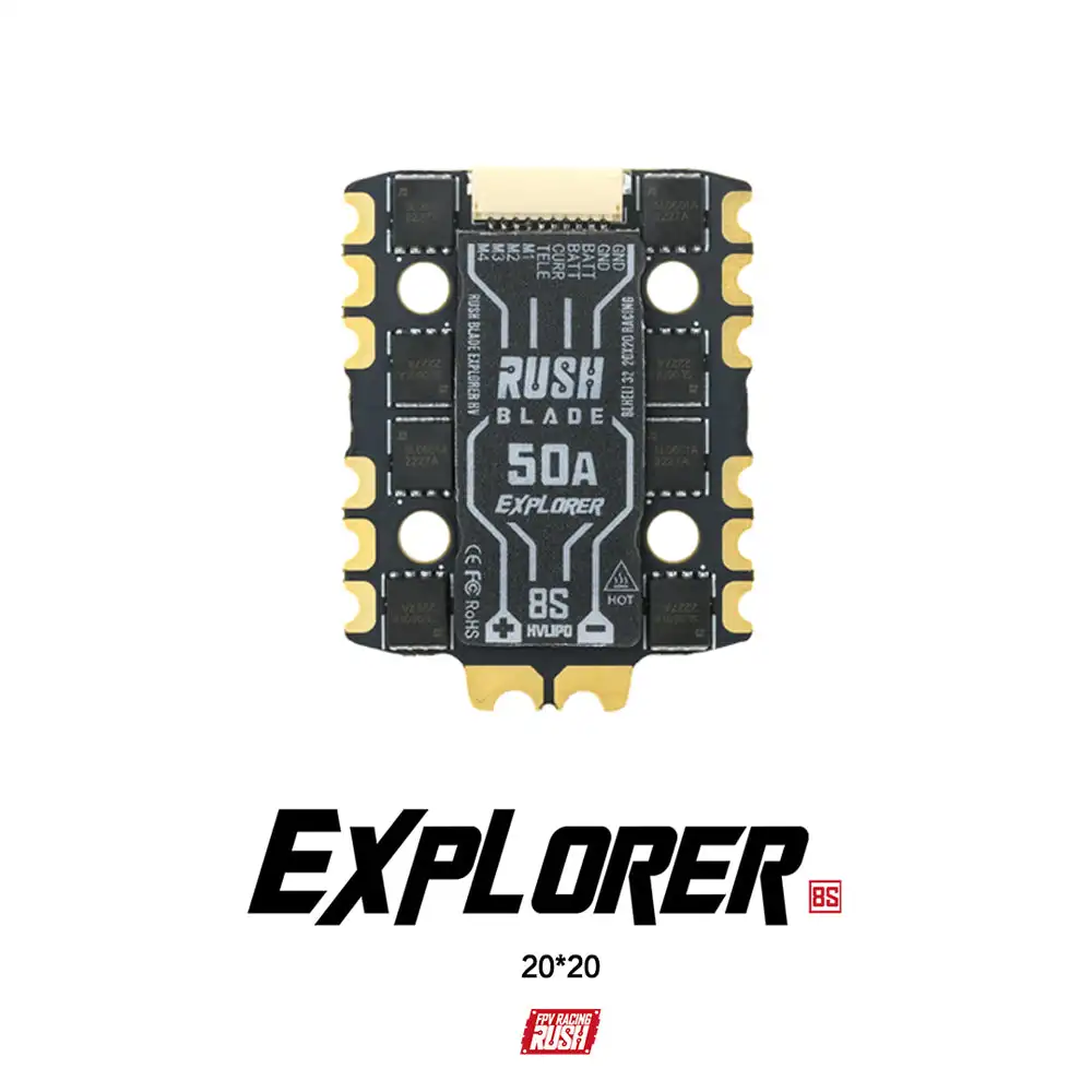 lamina-rushfpv-para-drone-fpv-mini-50a-pilha-mpu6000-f722-f722-mini-analogico-lamina-fc-50a-exploreter-8s-4in-1-esc-blheli32-20x20mm