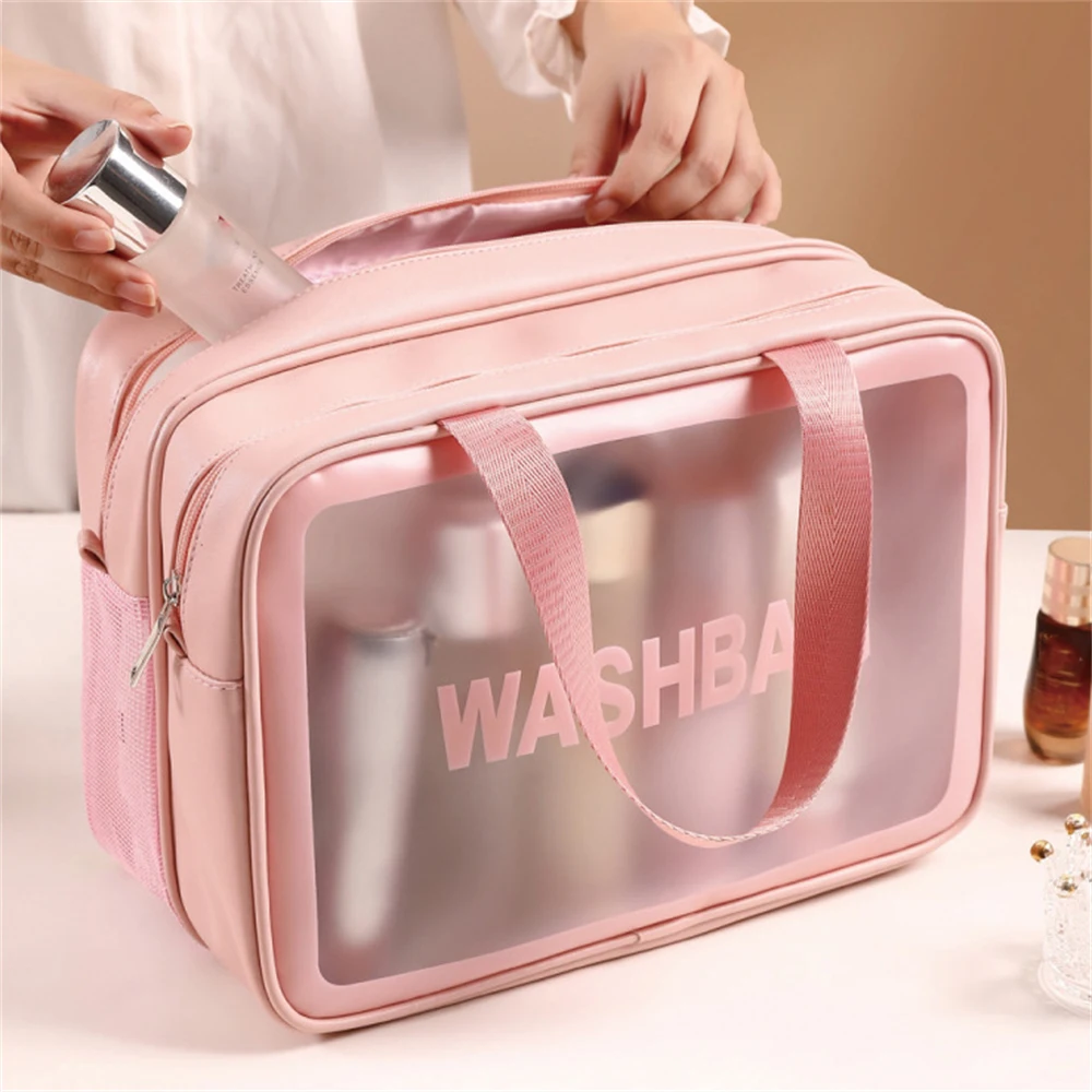 Two layers Wet-dry separation makeup bag portable toiletry bag travel large capacity storage bag fitness swimming essentials 4